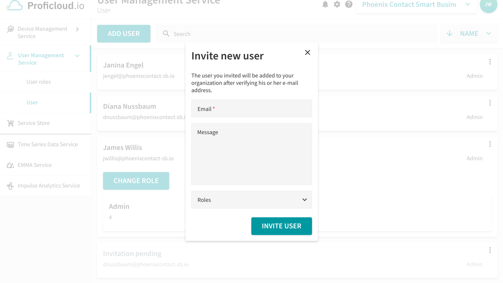 Inviting new users is easily done in a few clicks Inviting new users is easily done in a few clicks